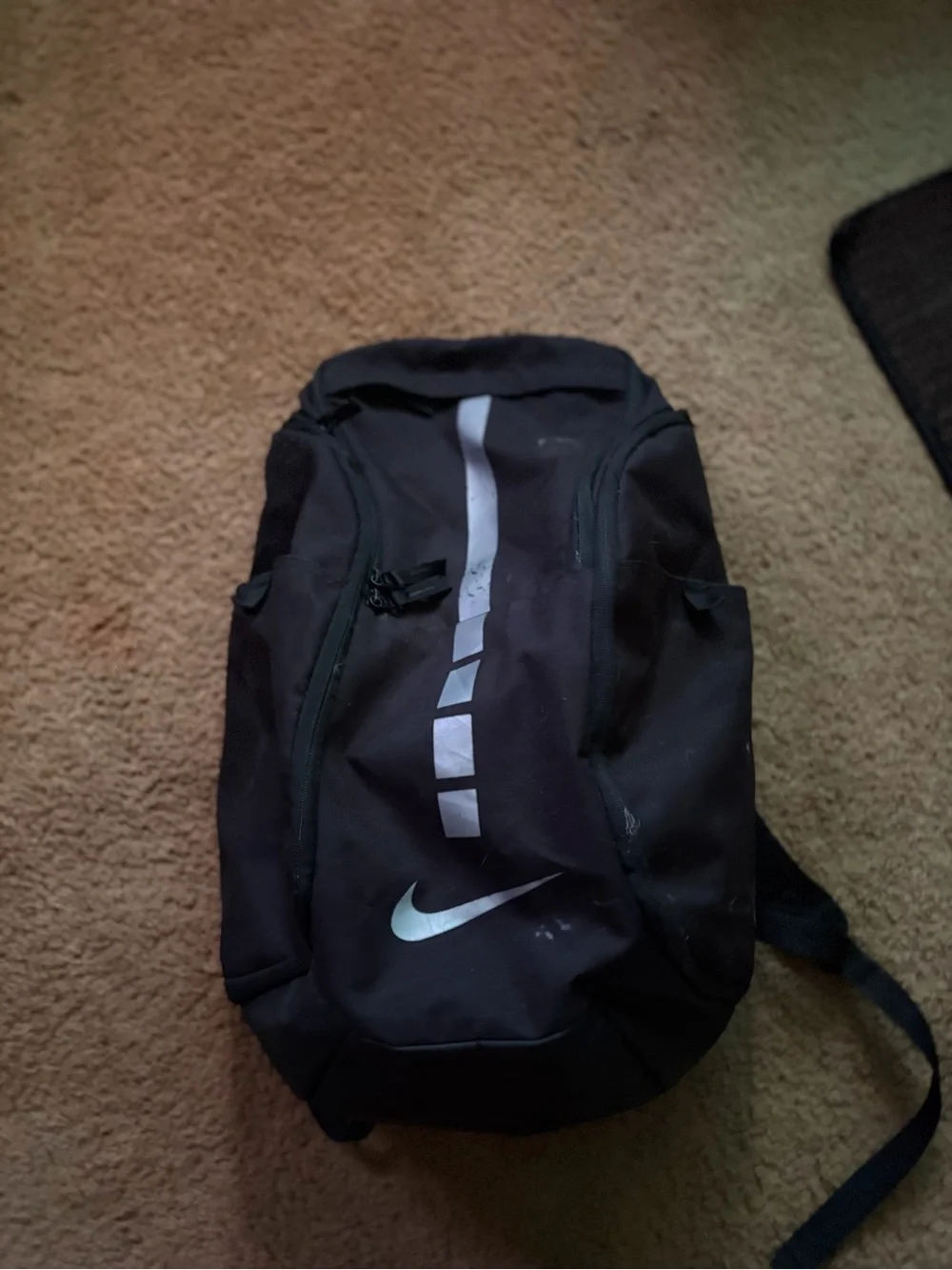 Nike Black Basketball Backpack with Reflective Stripe #sports